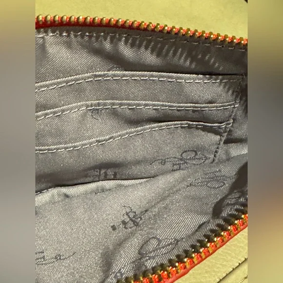 Cole Haan Red Pebbled Leather Crossbody Bag (8”x 5”) zip top closure - Picture 9 of 16